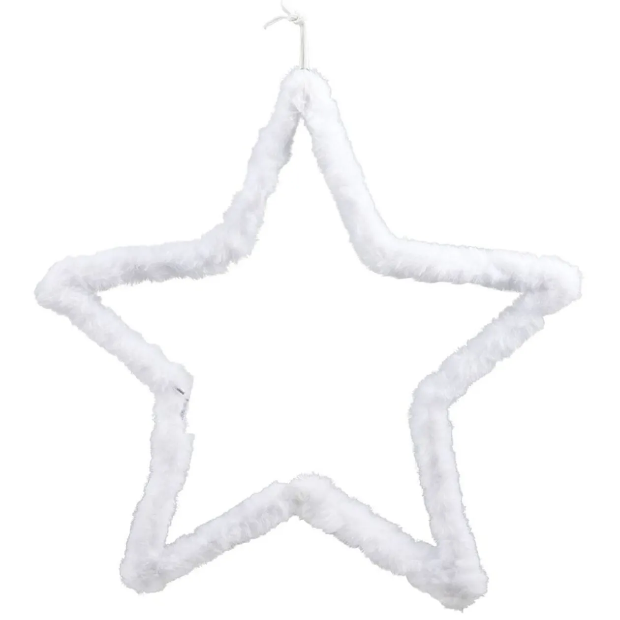 Étoile XL imitation fourrure blanche à suspendre 30 cm