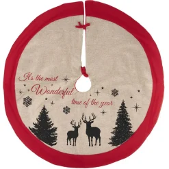 Tour de sapin en jute motif de Noël