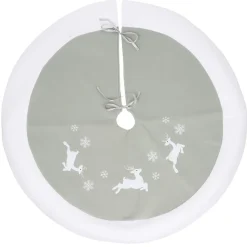 Tour de sapin gris rennes et flocons