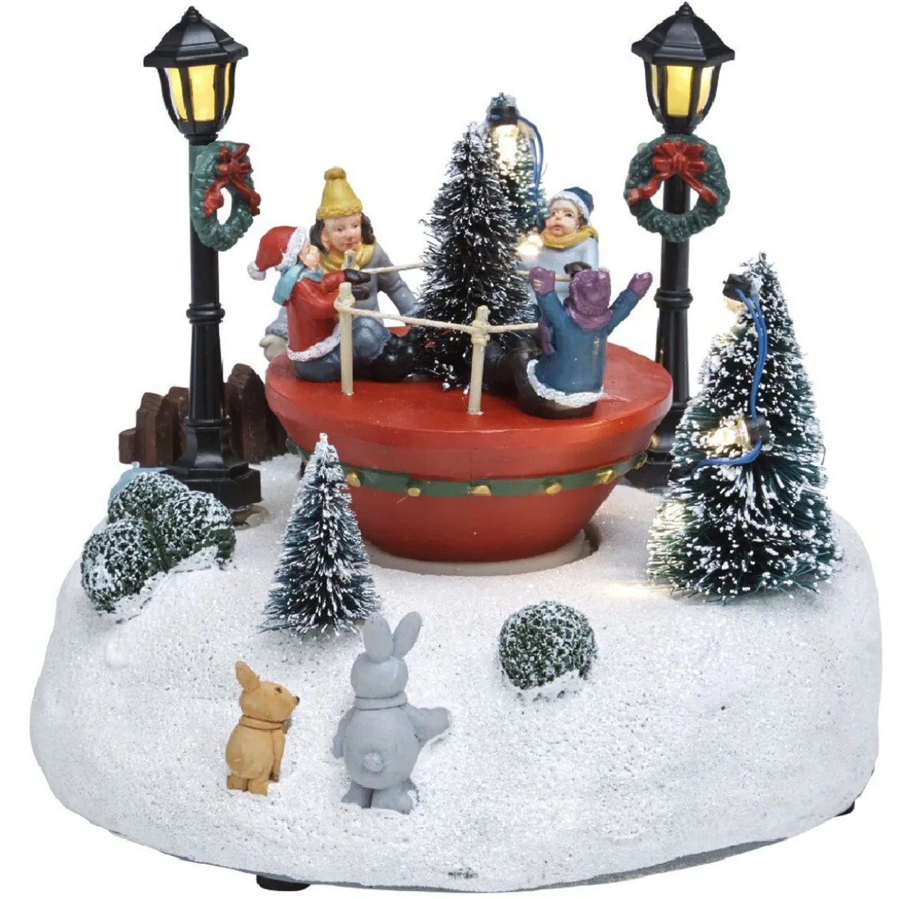 Tourniquet lumineux 9 led blanc chaud pour village de Noël