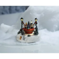 Tourniquet lumineux 9 led blanc chaud pour village de Noël