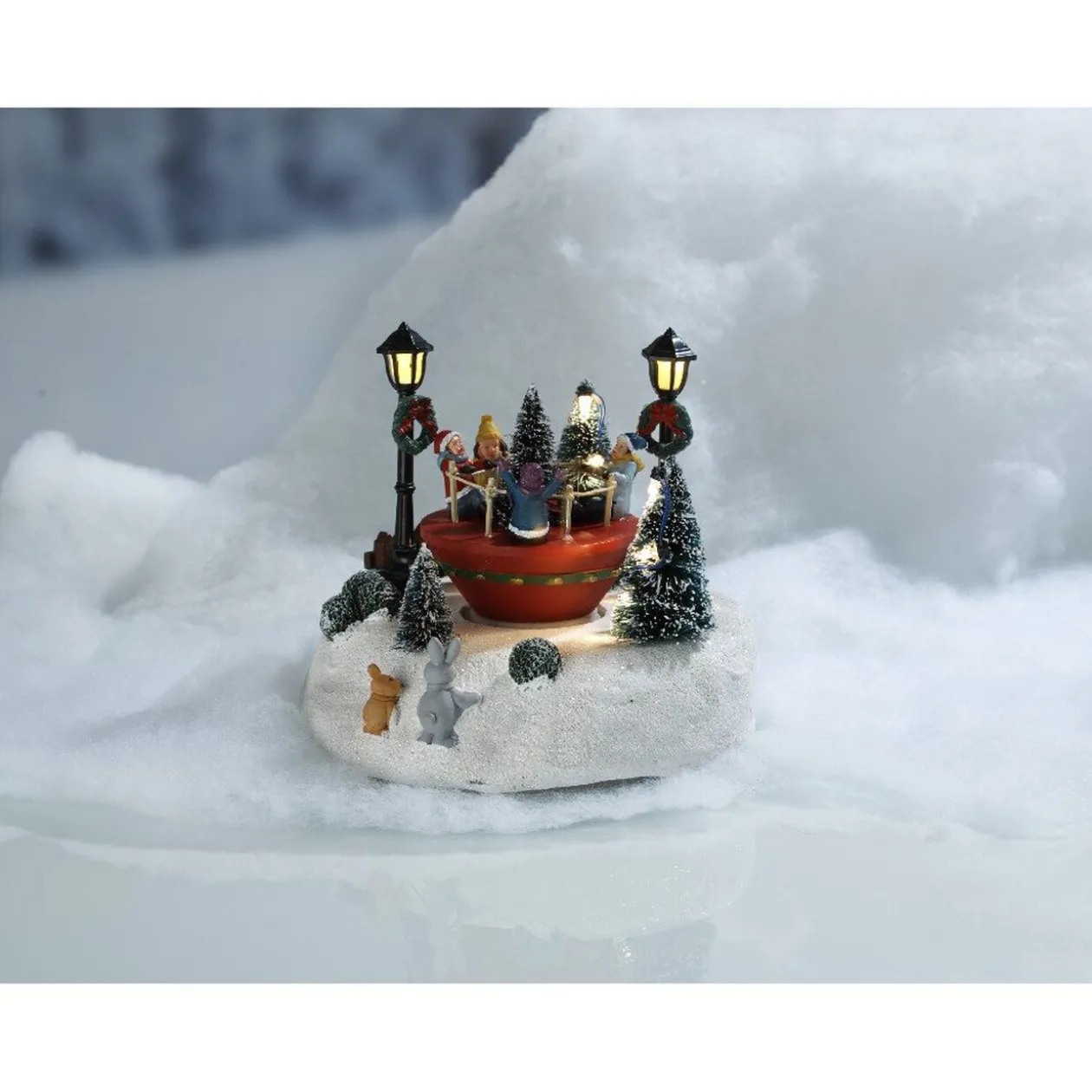 Tourniquet lumineux 9 led blanc chaud pour village de Noël