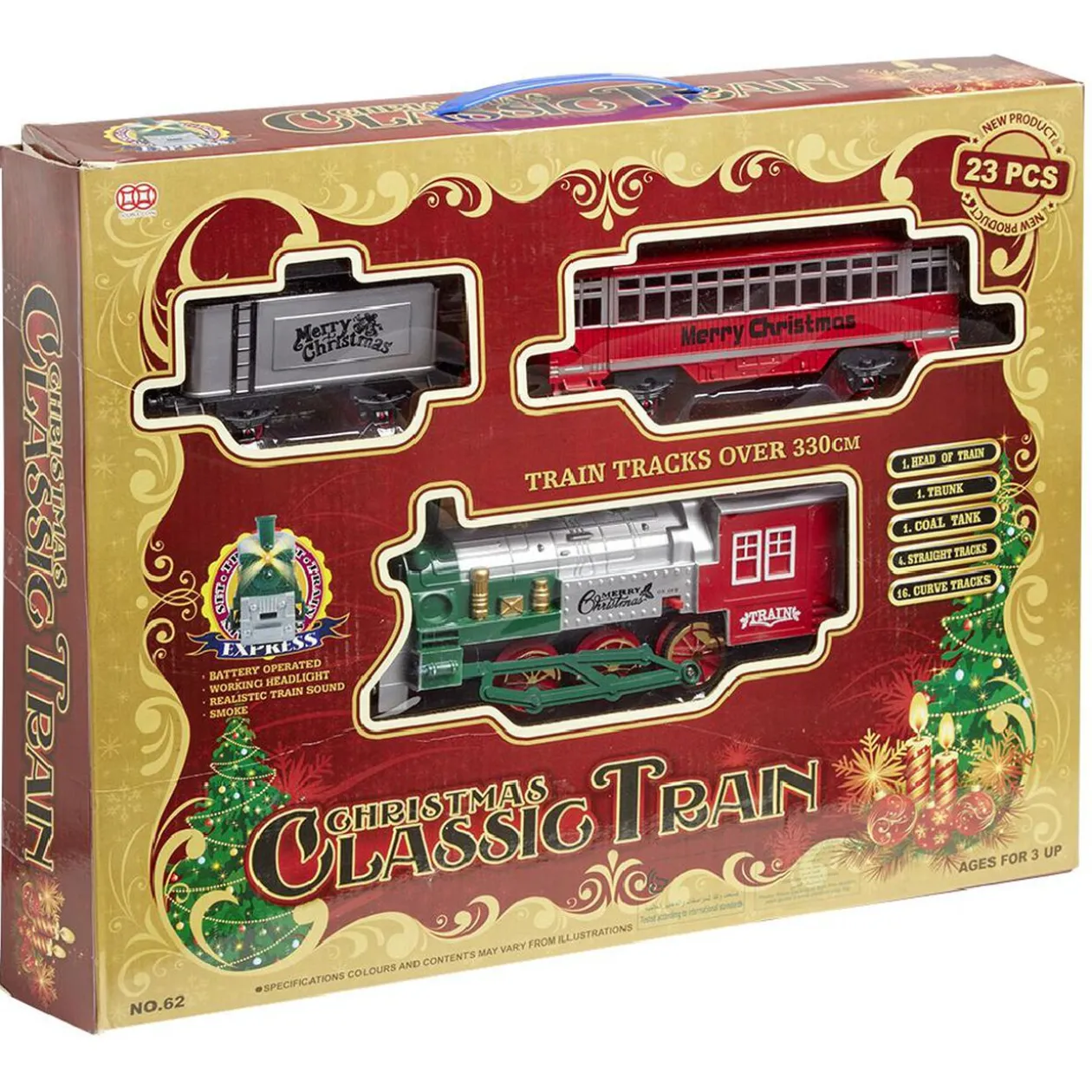 Train de Noël lumineux musical et animé sur rails - Village de Noël