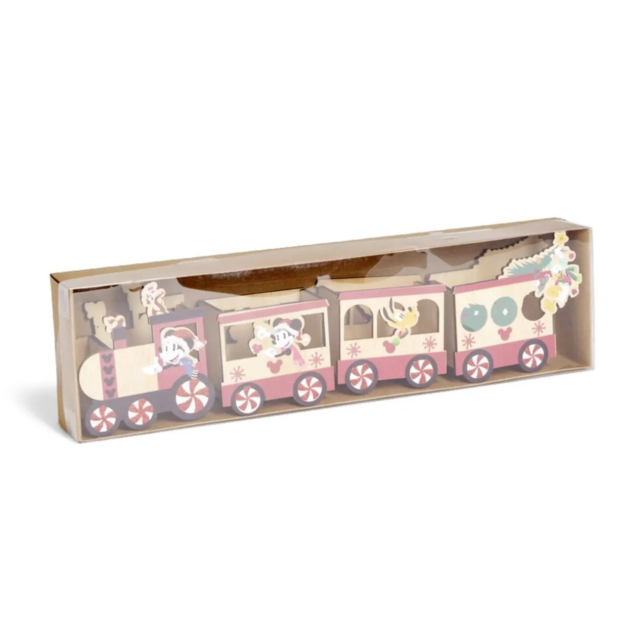 Train Disney Mickey en bois L38cm