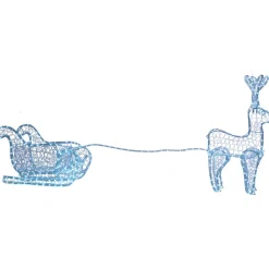 Traineau du Père Noël lumineux blanc