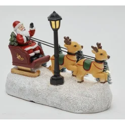 Traîneau de Noël et rennes lumineux 6 LED