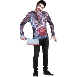 T-shirt déguisement Halloween imprimé trompe-l'oeil adulte