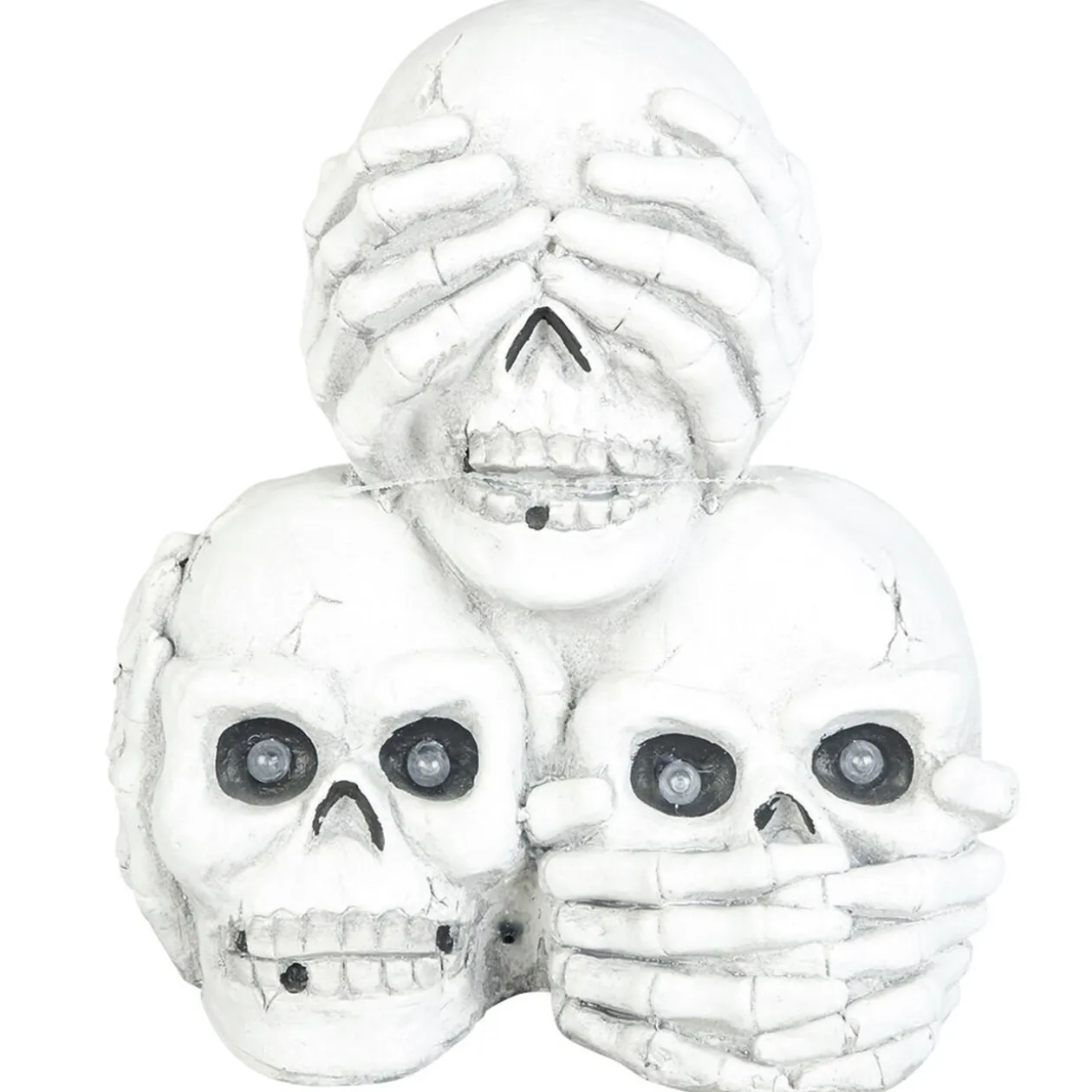 Tête de mort x 3 lumineux et sonore décoration Halloween