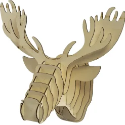 Tête de renne en bois lumineux 20 Led Blanc chaud