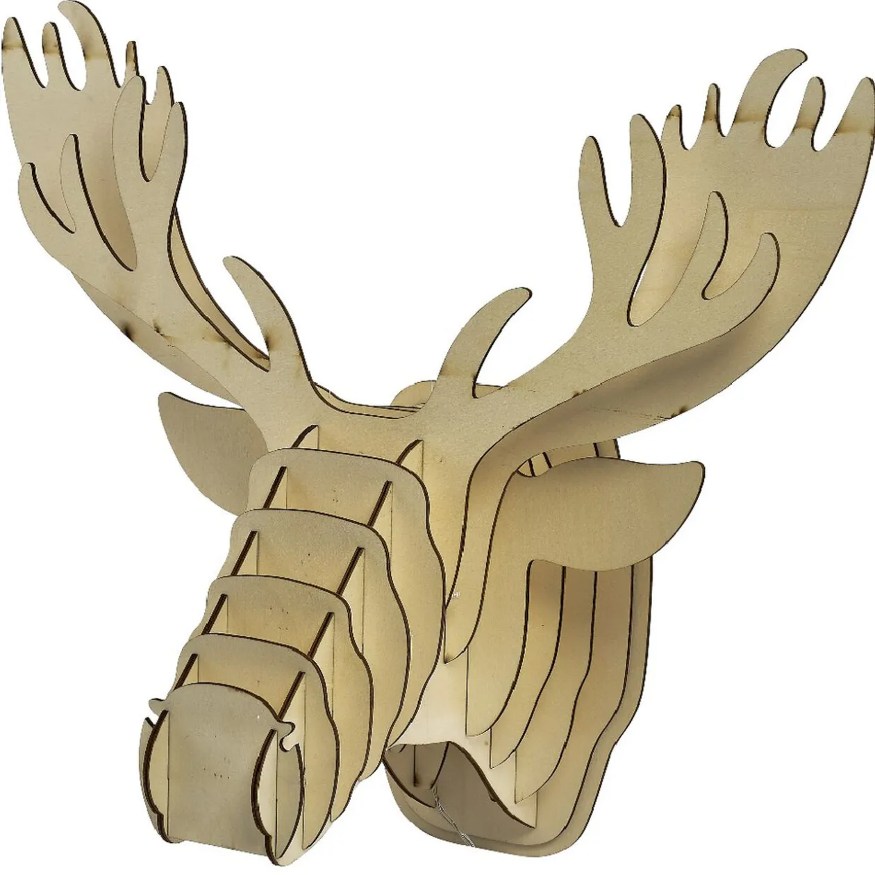 Tête de renne en bois lumineux 20 Led Blanc chaud