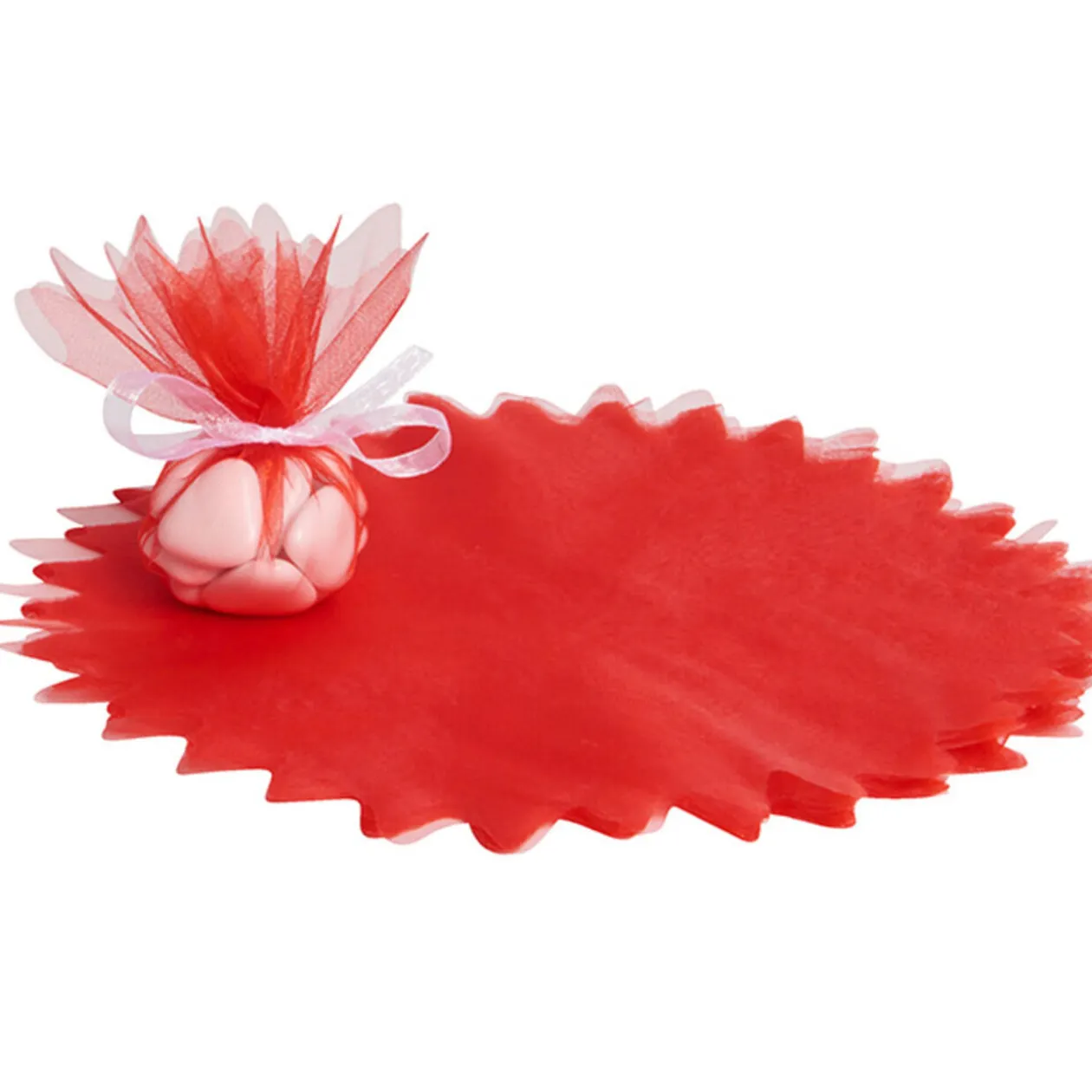 Tulle dragées rouge x20
