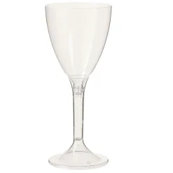 Verre à pied transparent plastique réutilisable x6