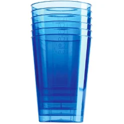 Verre en plastique bleu x 6