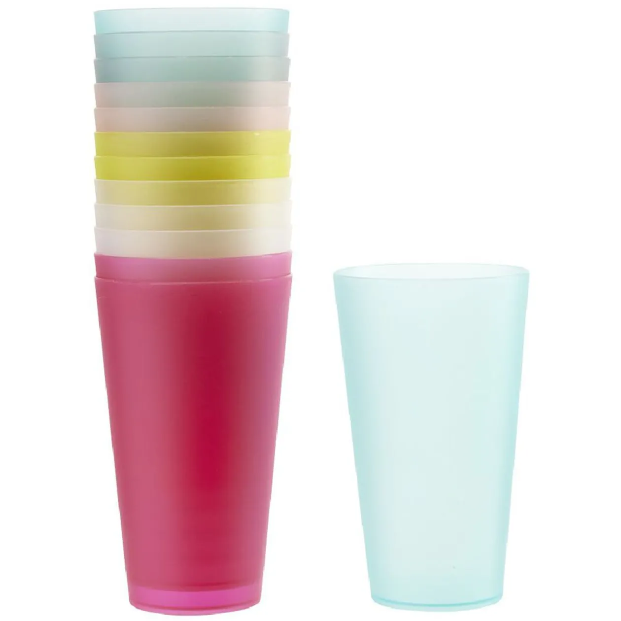 Verre en plastique coloré réutilisable x12
