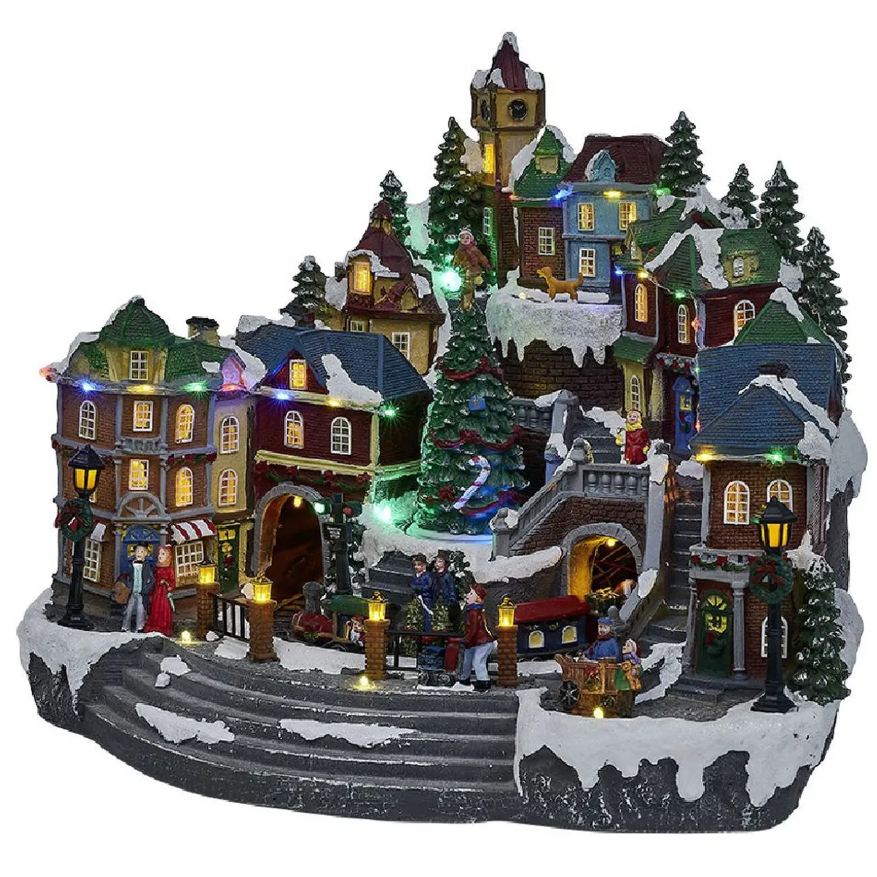 Village de Noël animé lumineux musical