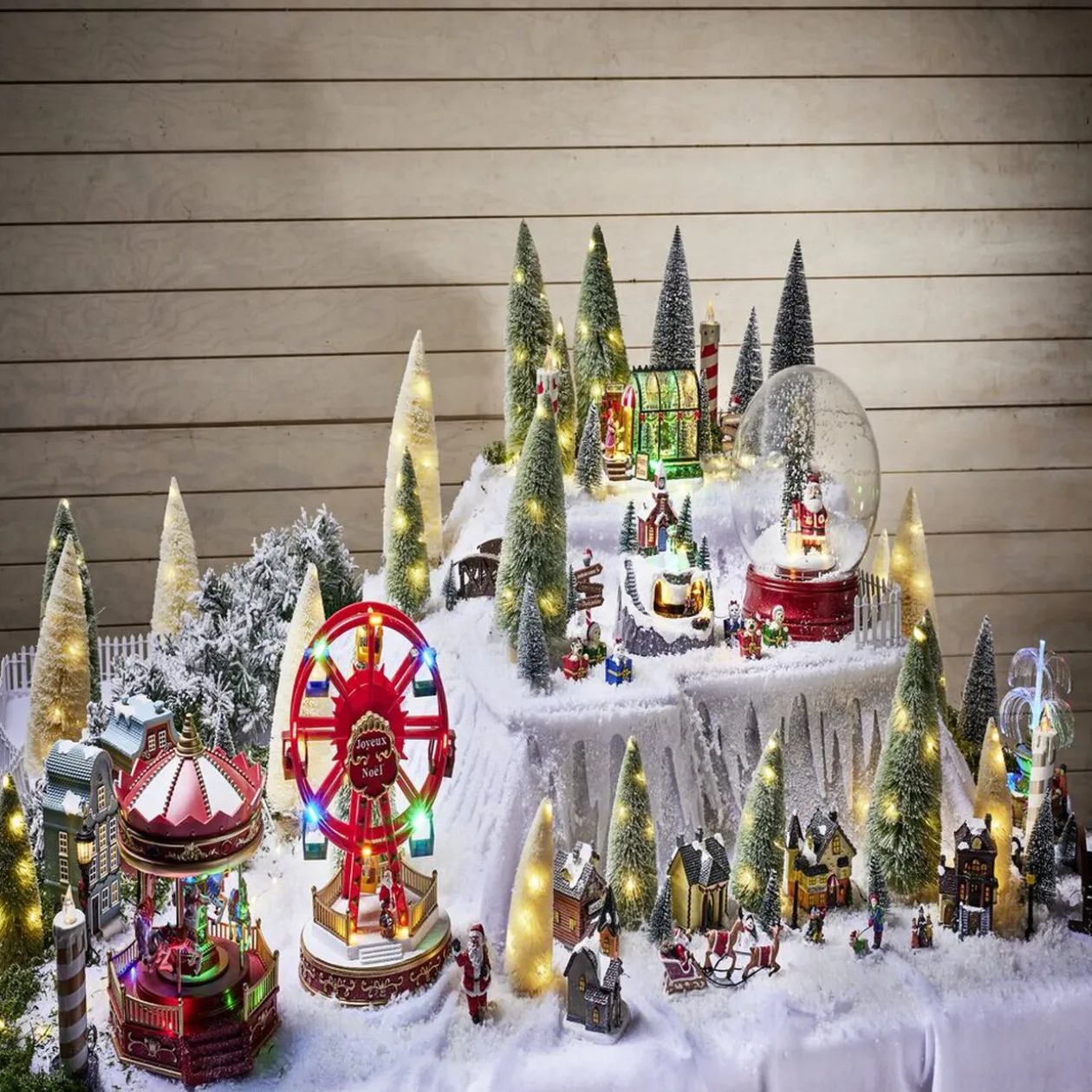 Village de Noël et personnages résine