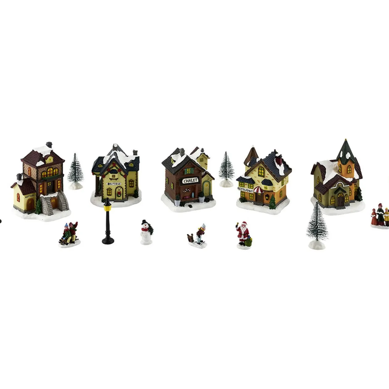 Village de Noël et personnages résine
